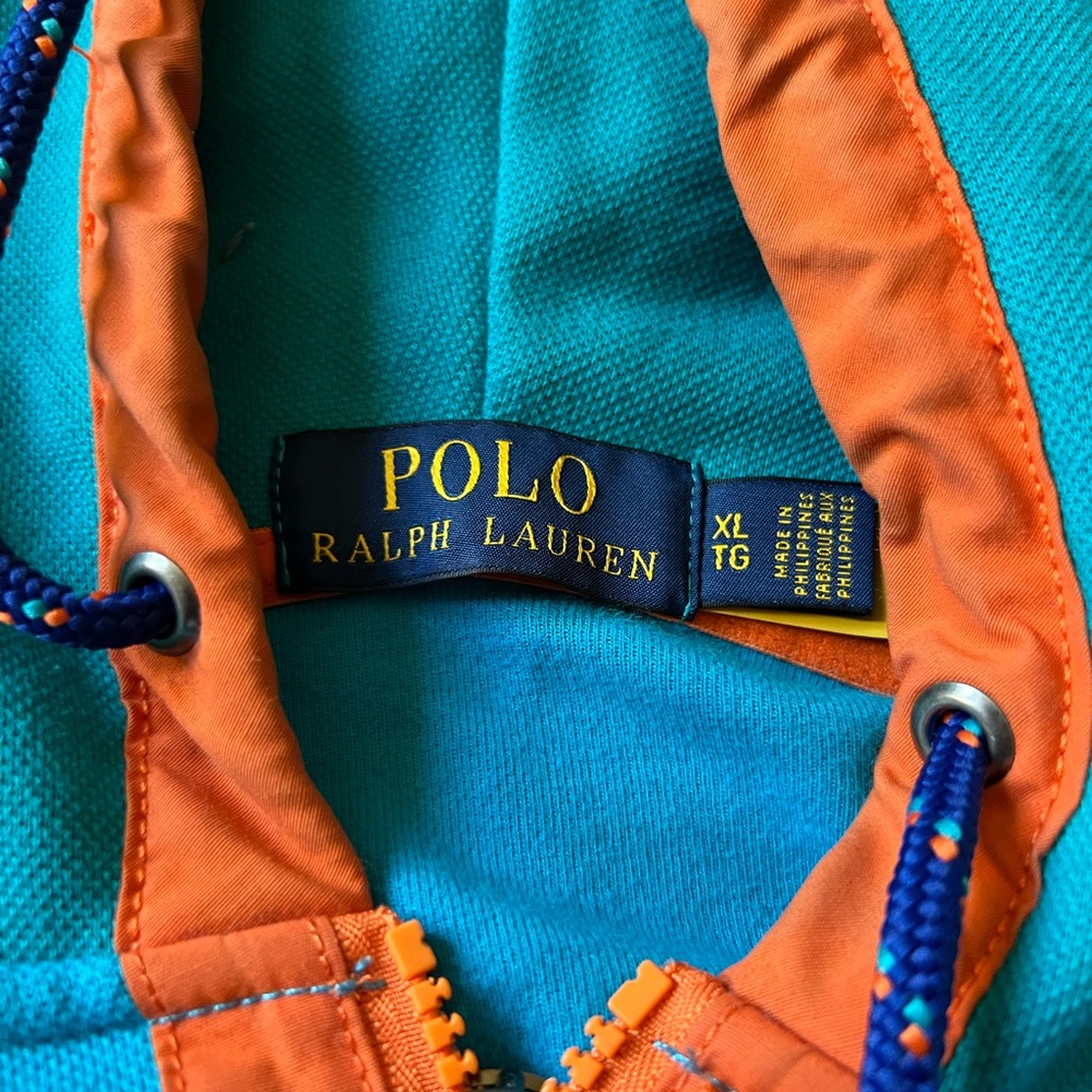 Polo Ralph Lauren Men’s Colorblock Double Knit Hoodie Turquoise S